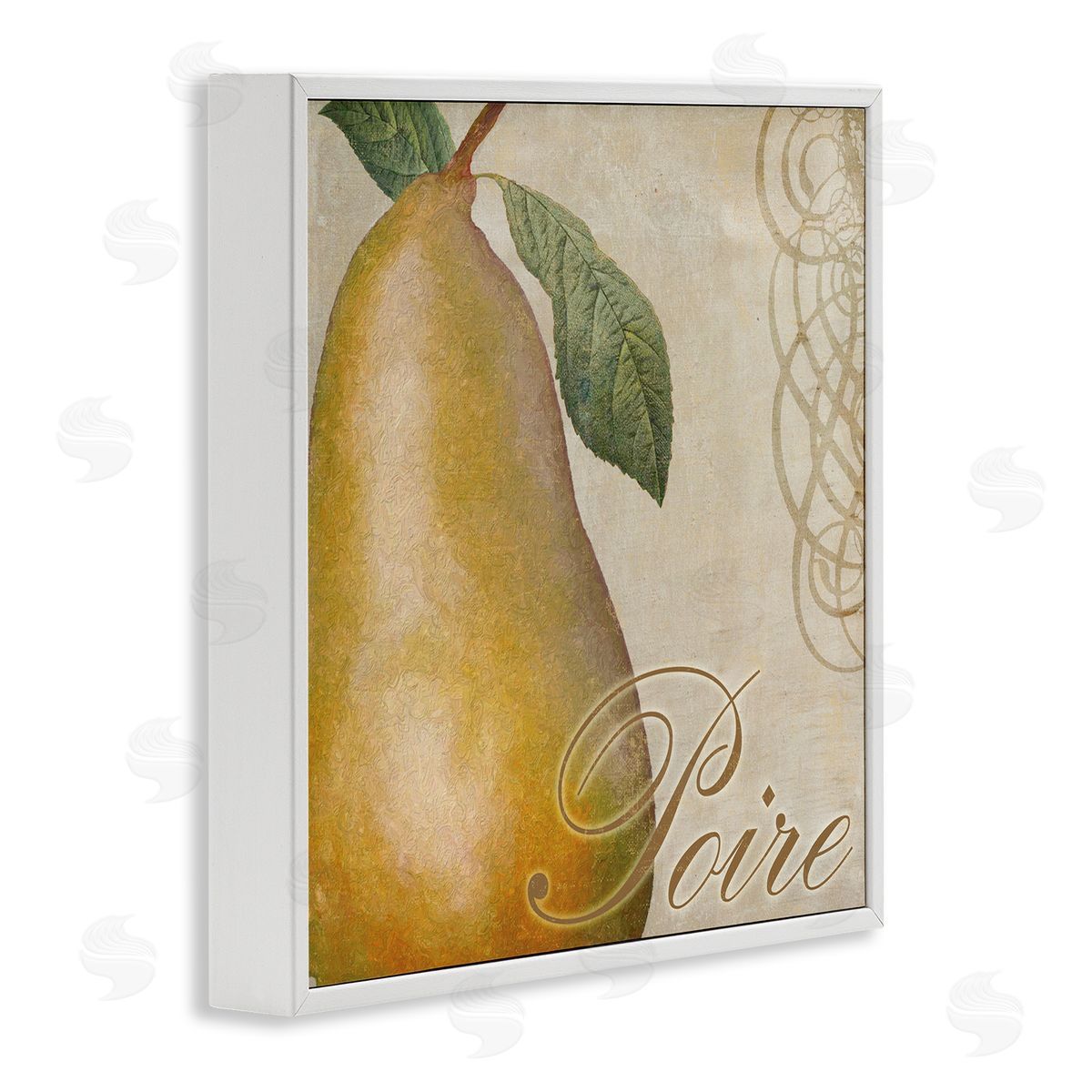 Sasha Vintage French Pear White Framed Giclee Wall Art Print