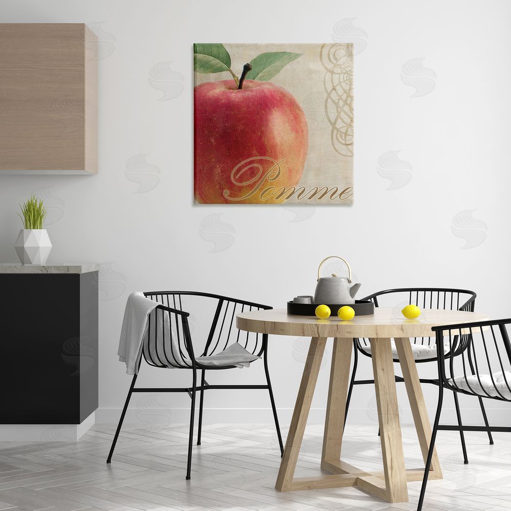 Sasha Vintage French Apple Canvas Wall Art Print in Room