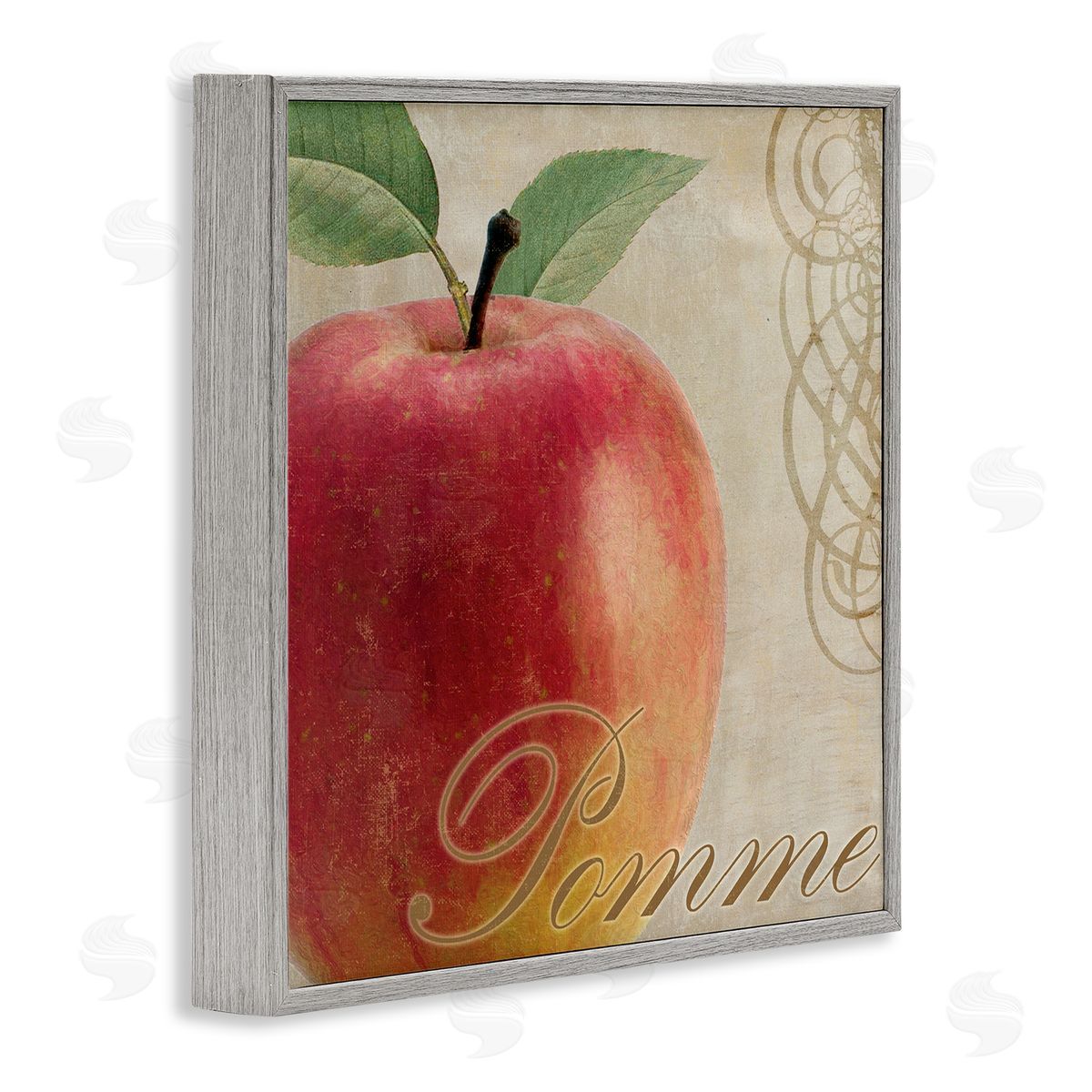 Sasha Vintage French Apple Gray Framed Giclee Wall Art Print