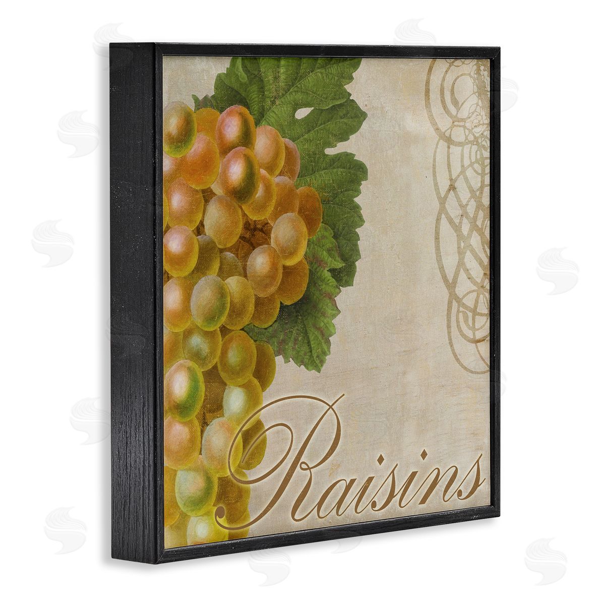 Sasha Vintage French Grapes Black Framed Giclee Wall Art Print