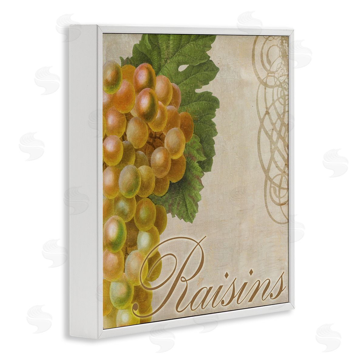 Sasha Vintage French Grapes White Framed Giclee Wall Art Print