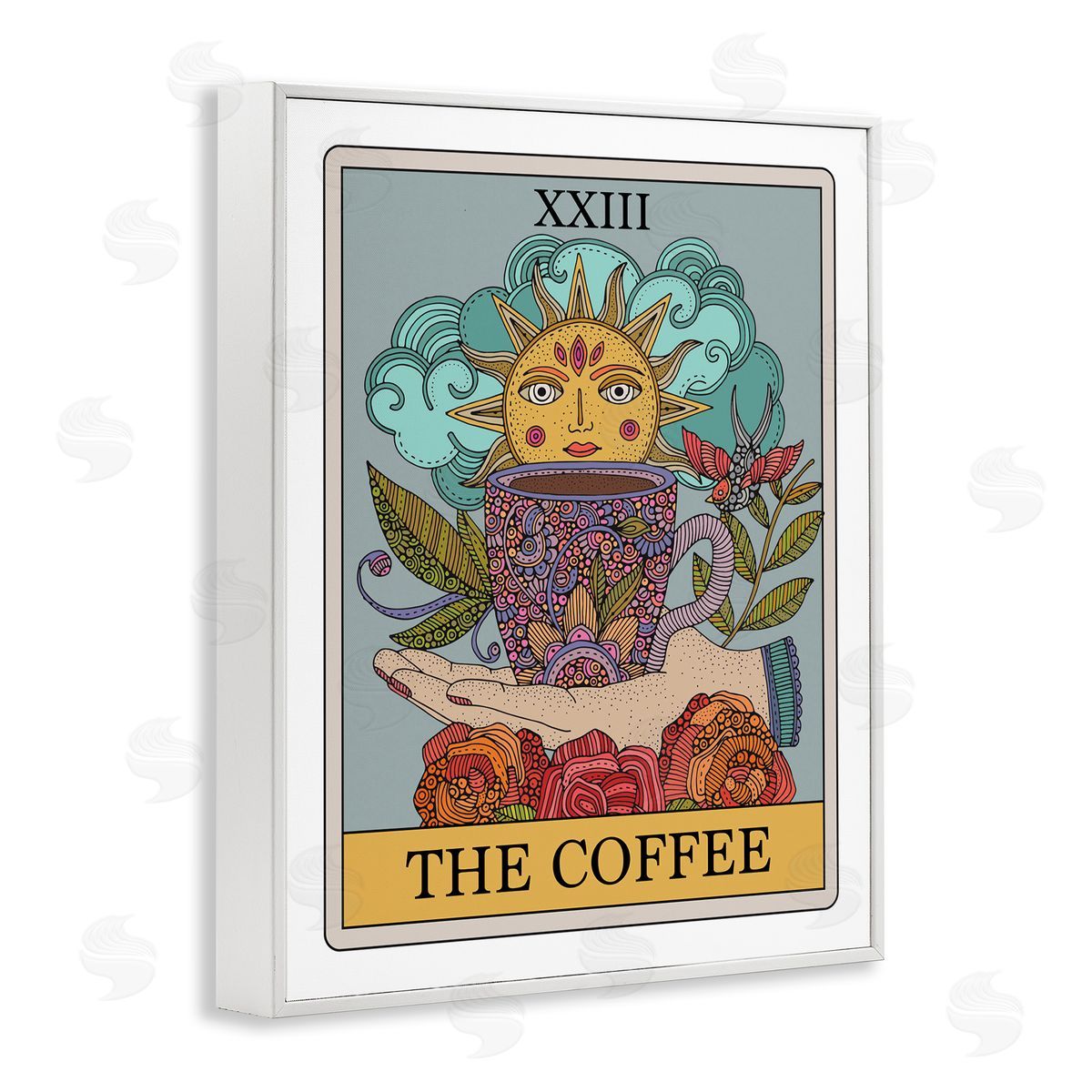 The Coffee Tarot White Frame Print Wall Art, Home Decor by Valentina Harper