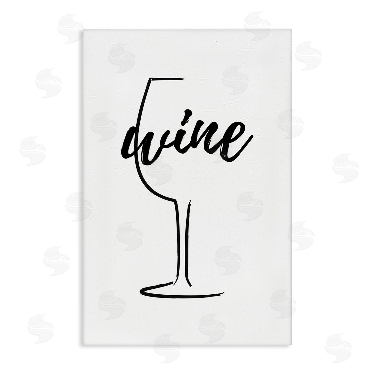 Minimal Wine Glass Canvas Wall Art, Home Decor by Martina Pavlova