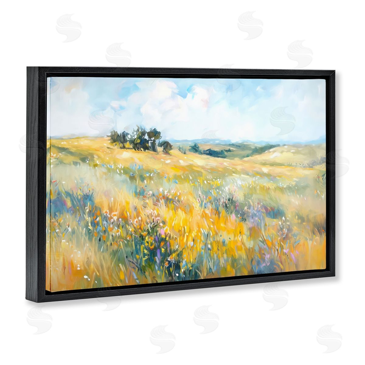 Ramona Murdock Country Prairie Scene Black Floating Frame Canvas Wall Art Print