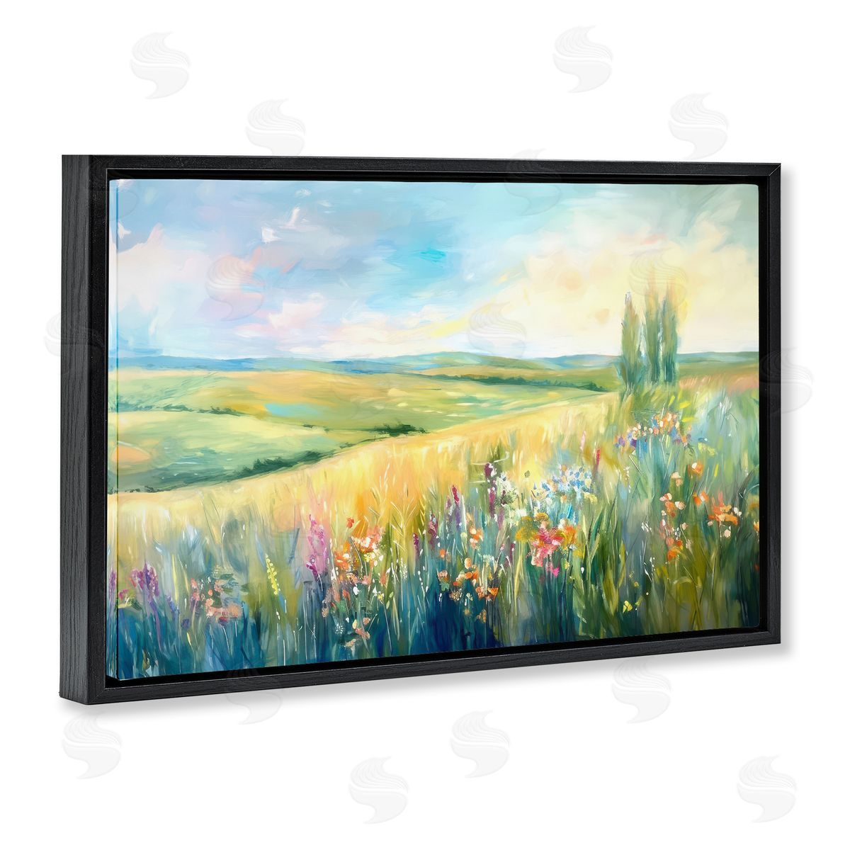 Ramona Murdock Lush Prairie Paradise Black Floating Frame Canvas Wall Art Print