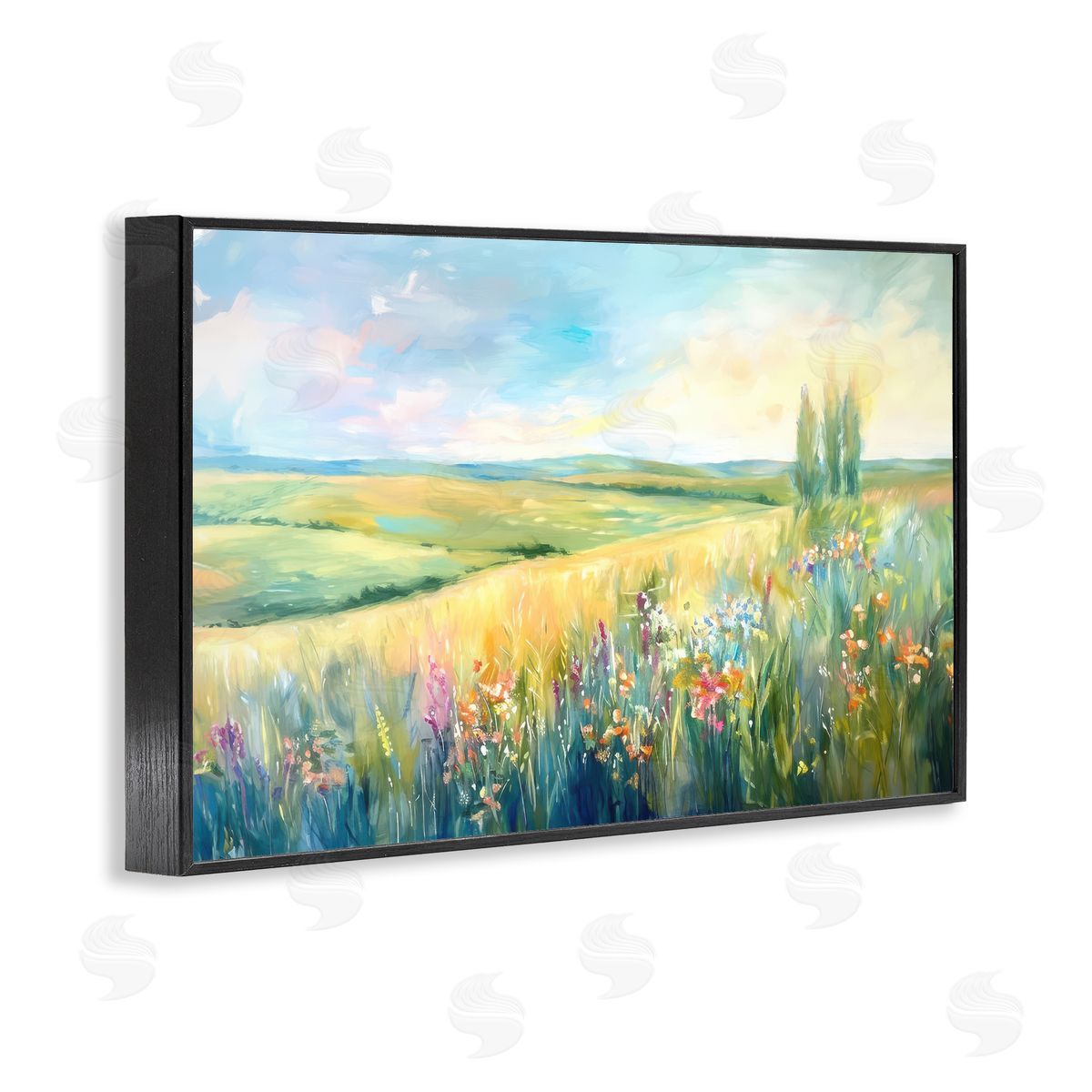 Ramona Murdock Lush Prairie Paradise Black Framed Giclee Wall Art Print