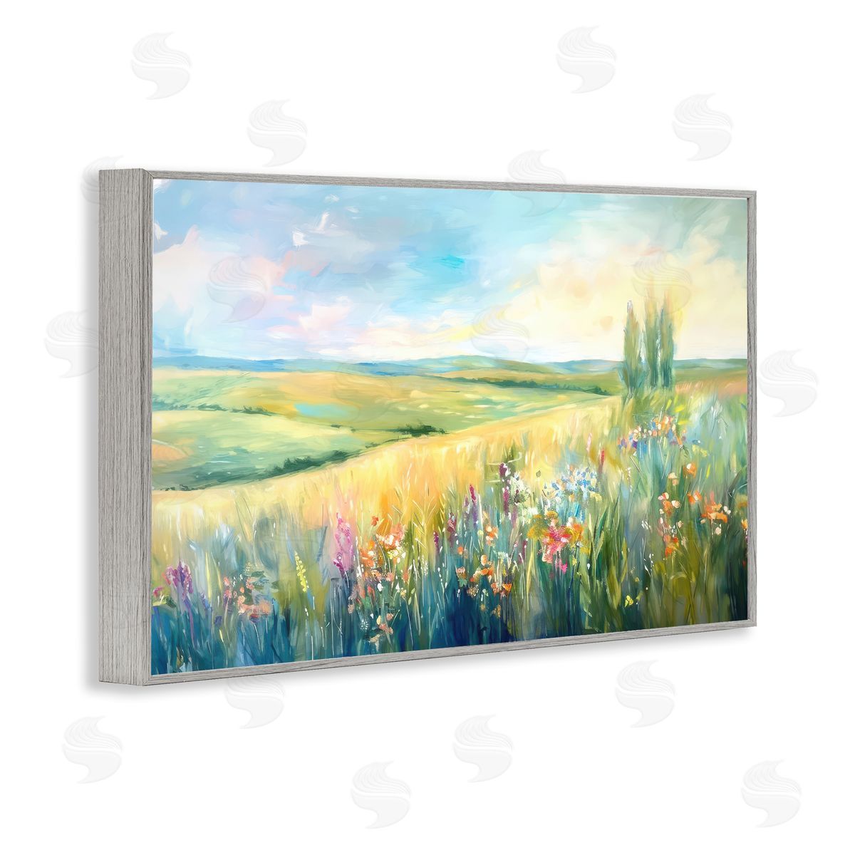 Ramona Murdock Lush Prairie Paradise Gray Framed Giclee Wall Art Print