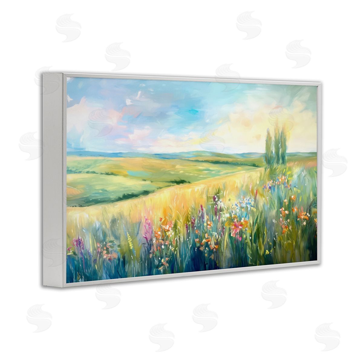 Ramona Murdock Lush Prairie Paradise White Framed Giclee Wall Art Print