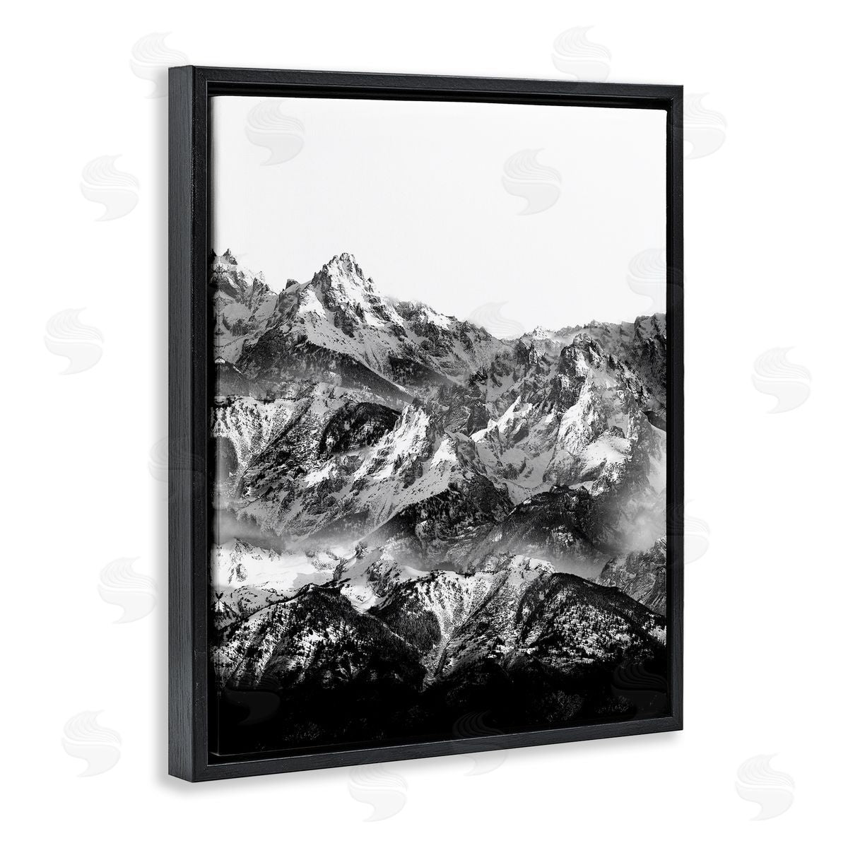 Shelley Lake Jutting Mountain Peaks Black Floating Frame Canvas Wall Art Print
