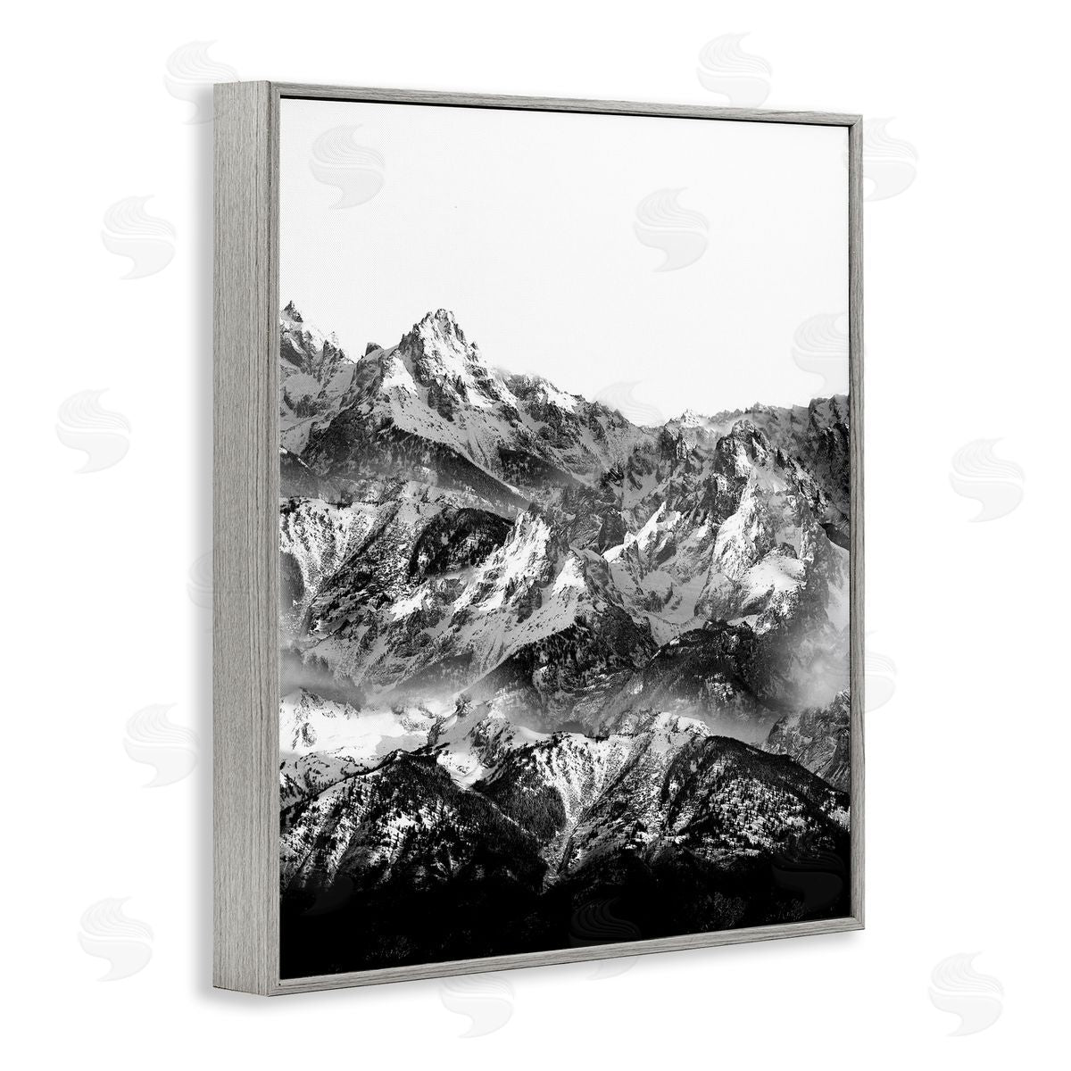 Shelley Lake Jutting Mountain Peaks Gray Framed Giclee Wall Art Print