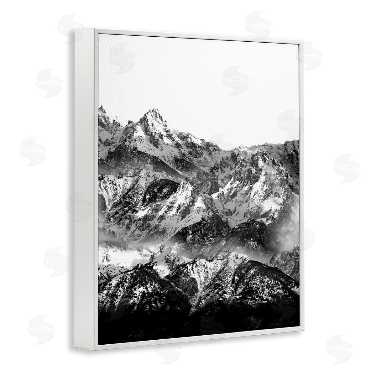 Shelley Lake Jutting Mountain Peaks White Framed Giclee Wall Art Print