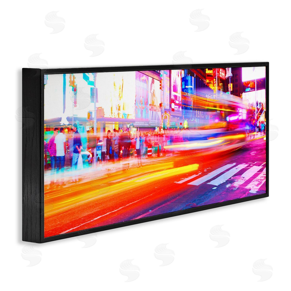 Light Streaked Cityscape Black Frame Print Wall Art, Home Decor by Susan Bryant