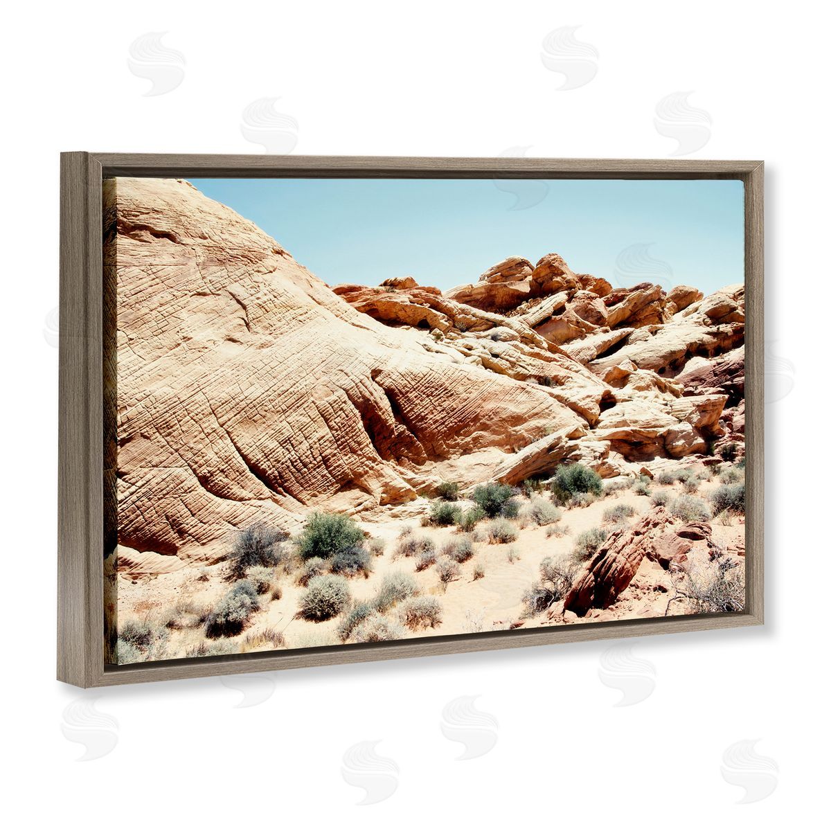Debbie O'dell Arid Desert Scenery Brown Floating Frame Canvas Wall Art Print