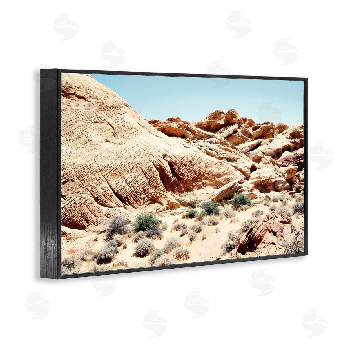Debbie O'dell Arid Desert Scenery Black Framed Giclee Wall Art Print
