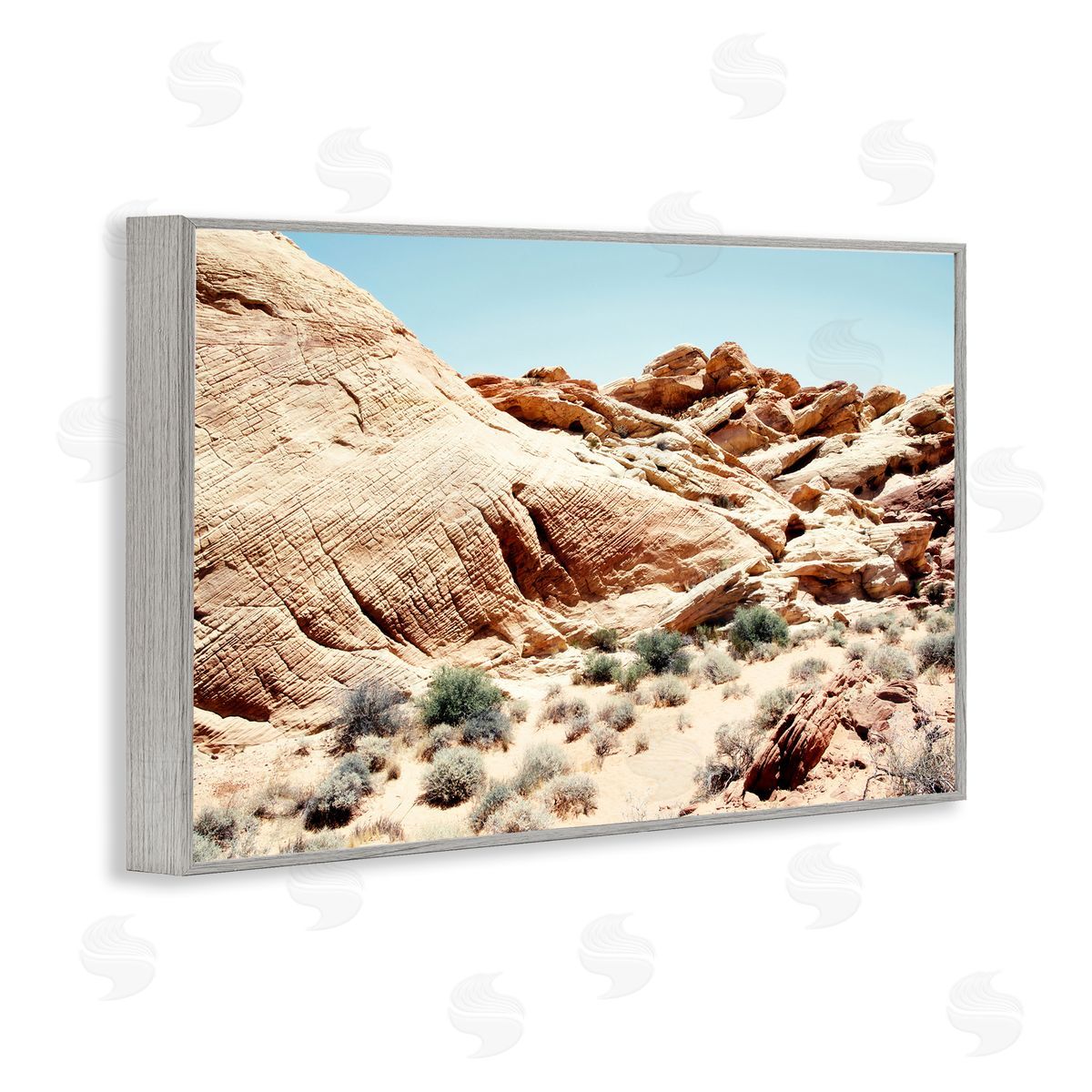 Debbie O'dell Arid Desert Scenery Gray Framed Giclee Wall Art Print