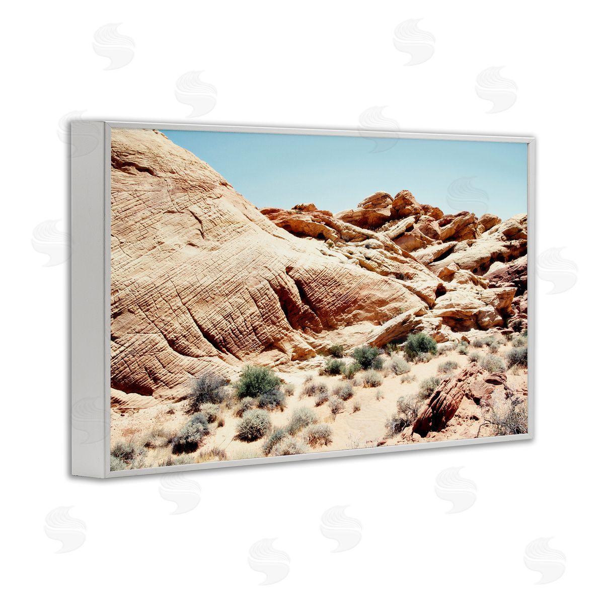 Debbie O'dell Arid Desert Scenery White Framed Giclee Wall Art Print