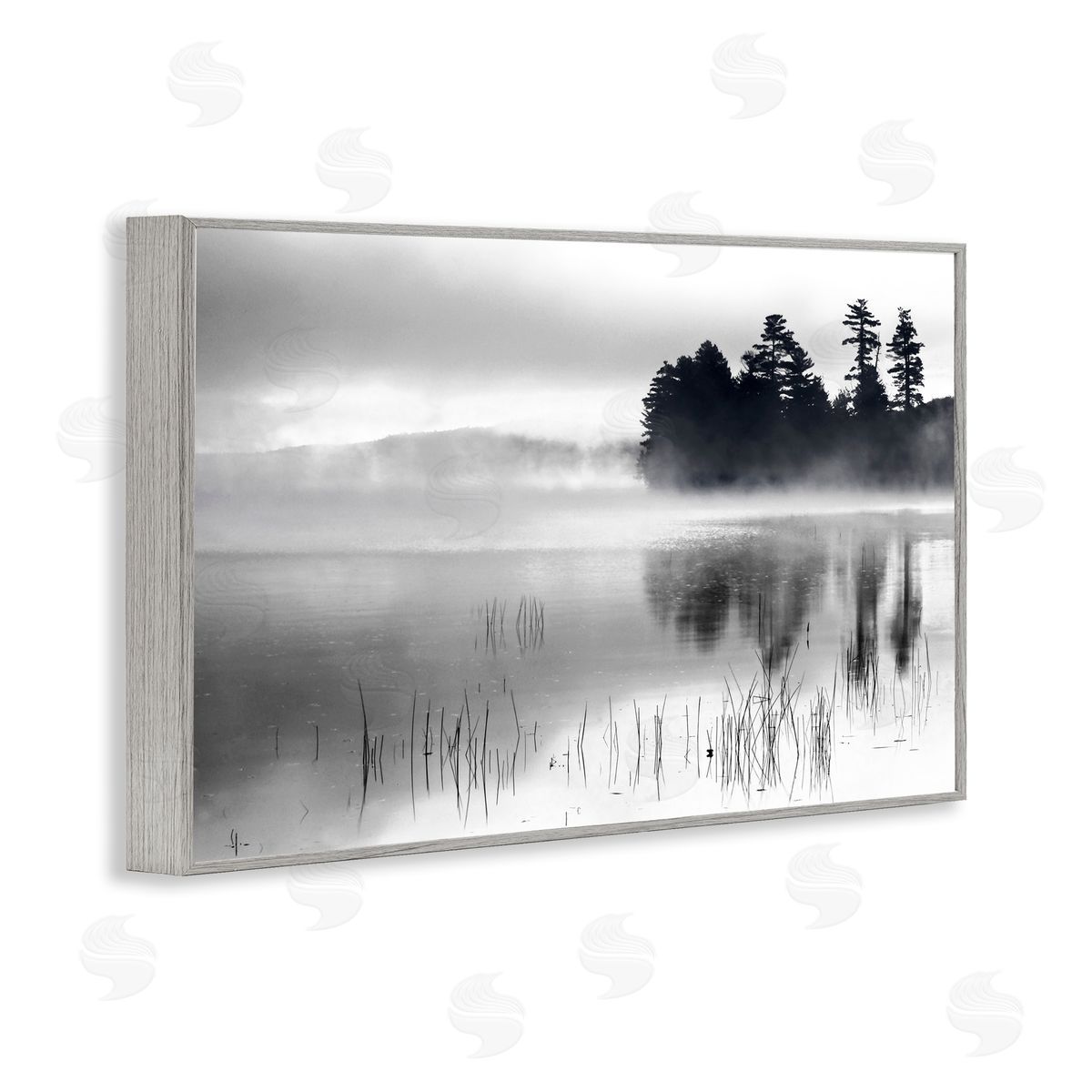 Serene Lake Reflection Grey Frame Print Wall Art, Home Decor by Danita Delimont
