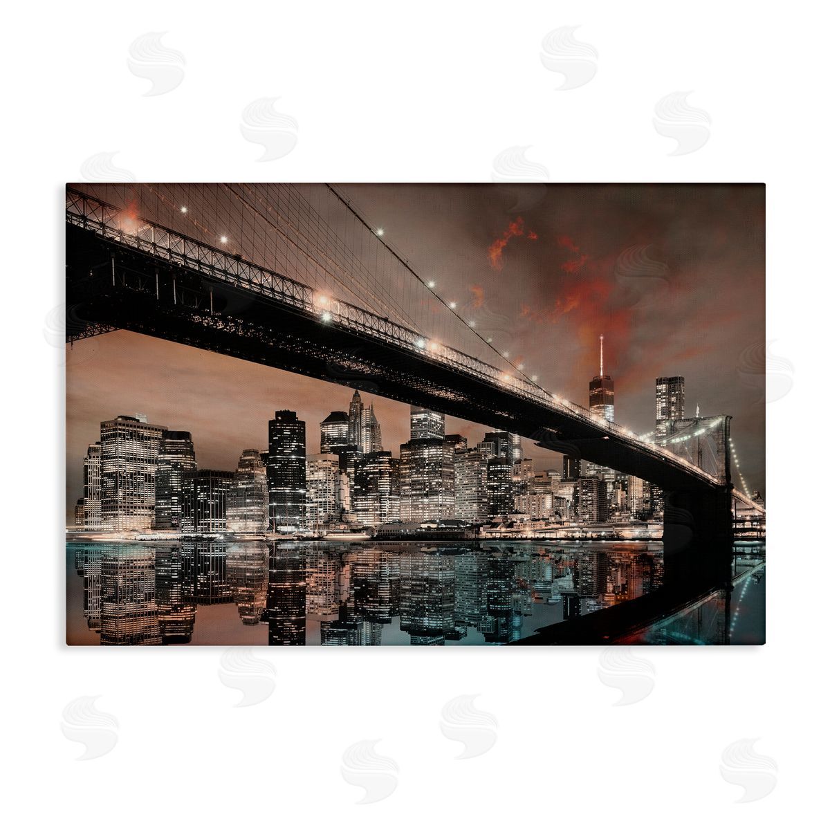 Bridge Cityscape View Canvas Wall Art, Home Decor by CAD Designs