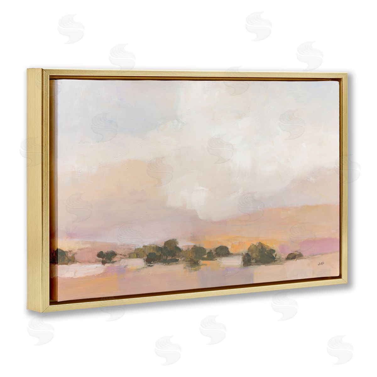 Julia Purinton Desert Landscape Abstract Gold Floating Frame Canvas Wall Art Print