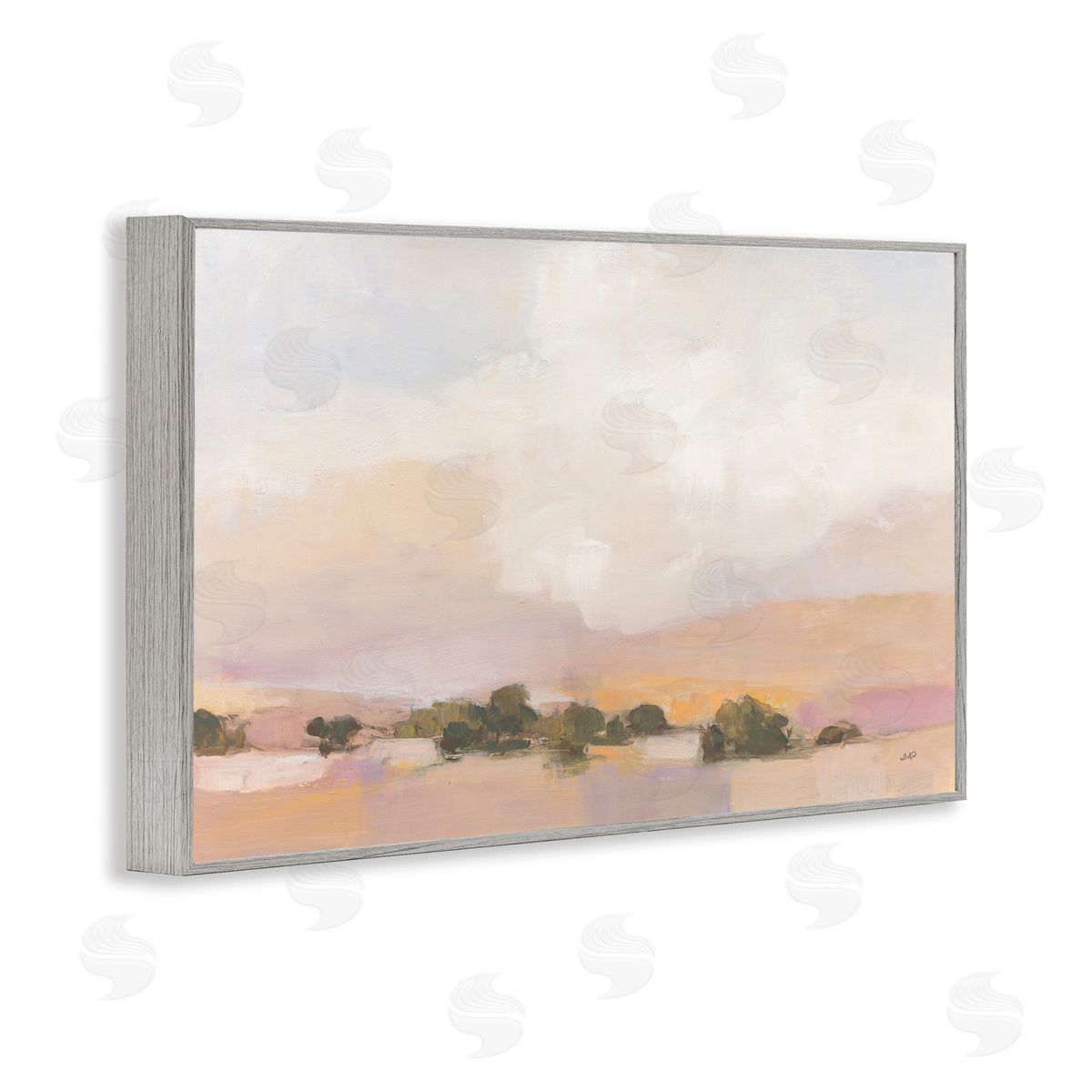 Julia Purinton Desert Landscape Abstract Gray Framed Giclee Wall Art Print