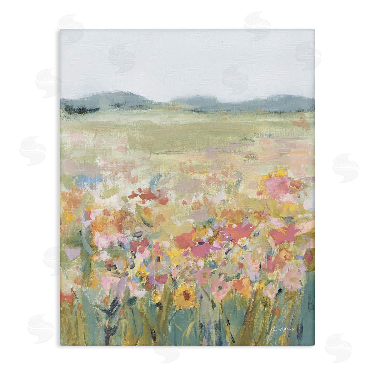 Soft Wildflower Meadow Canvas Wall Art, Home Decor by Pamela Munger
