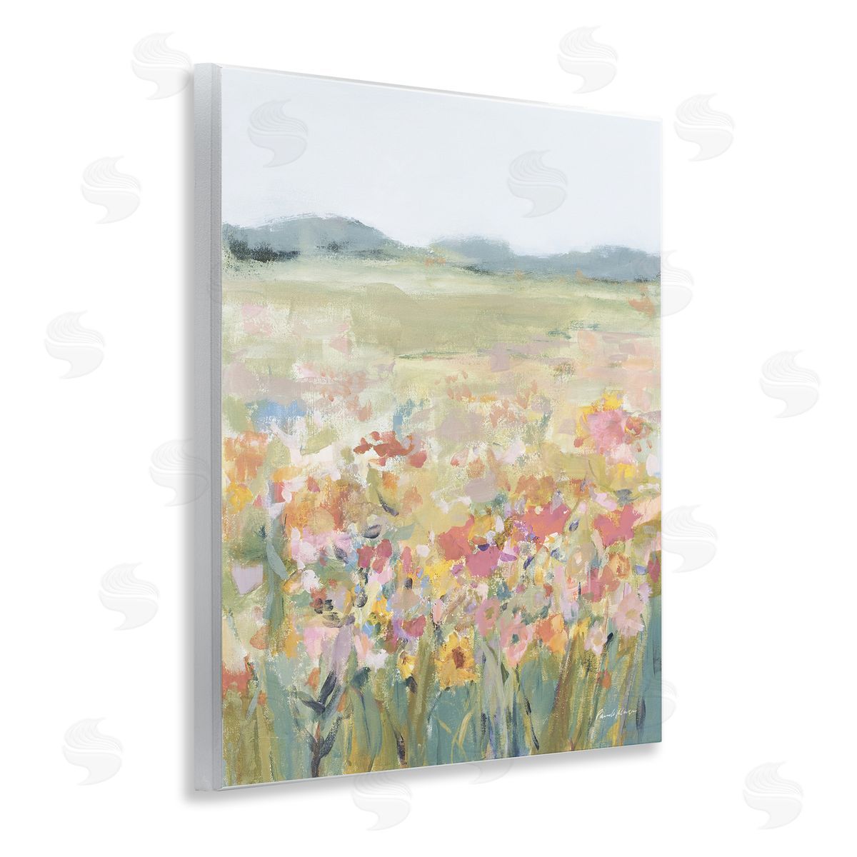 Soft Wildflower Meadow Wood Plaque Wall Art, Home Decor by Pamela Munger