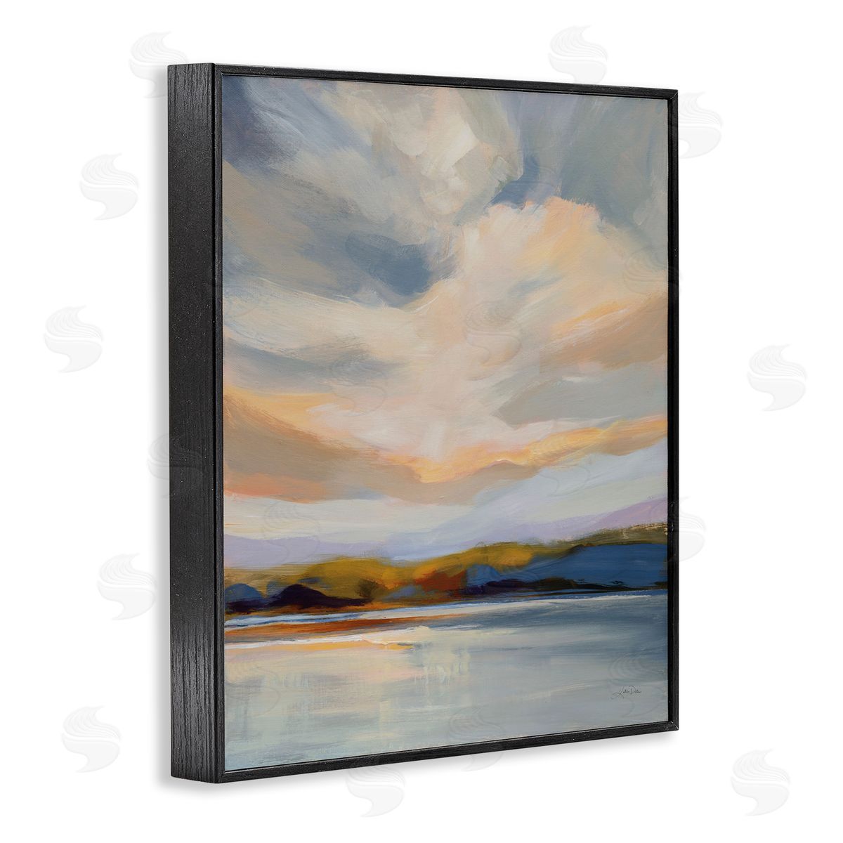 Morning Glory Seascape Black Frame Print Wall Art, Home Decor by Katrina Pete