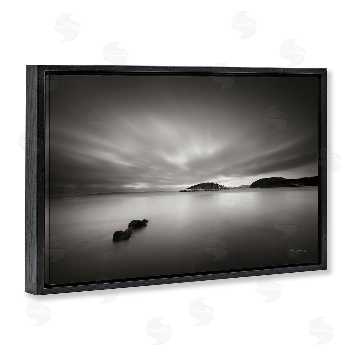 Alan Majchrowicz Deception Pass Scene Black Floating Frame Canvas Wall Art Print