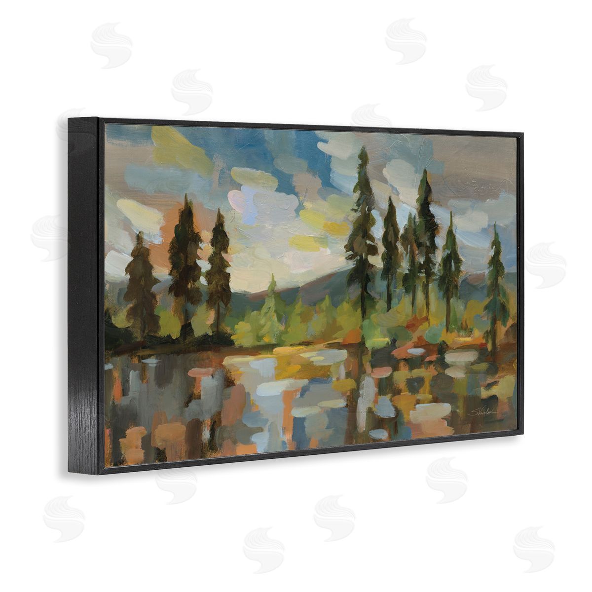 Silvia Vassileva High Mountain Lake Black Framed Giclee Wall Art Print