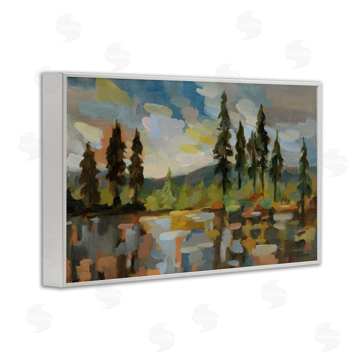 Silvia Vassileva High Mountain Lake White Framed Giclee Wall Art Print