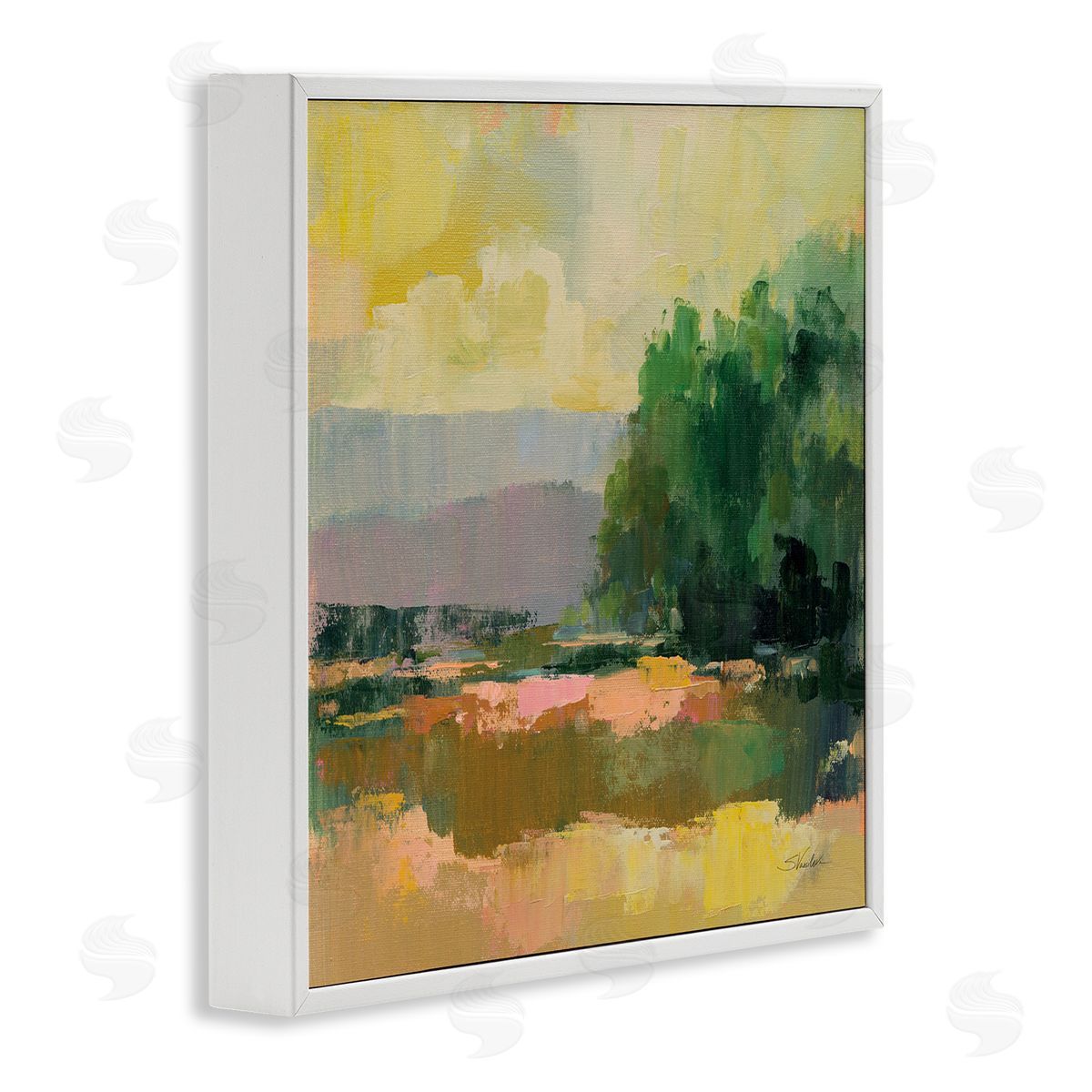 Silvia Vassileva Abstract Willow Tree White Framed Giclee Wall Art Print