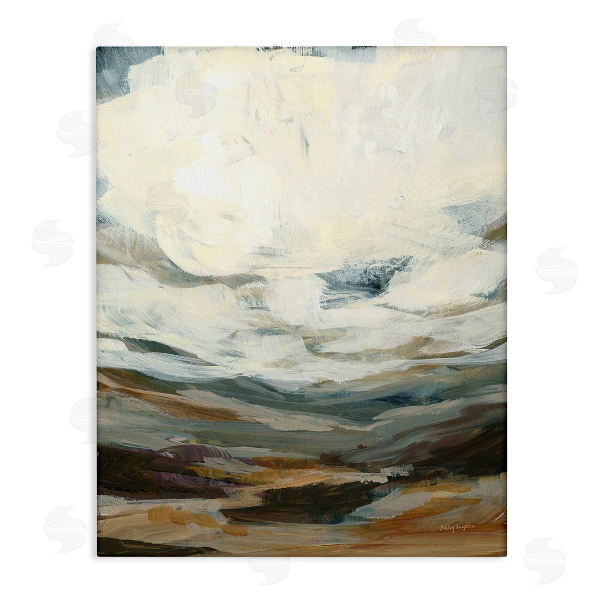 Abstract Heavy Clouds Canvas Wall Art, Home Decor by Haley Knighten