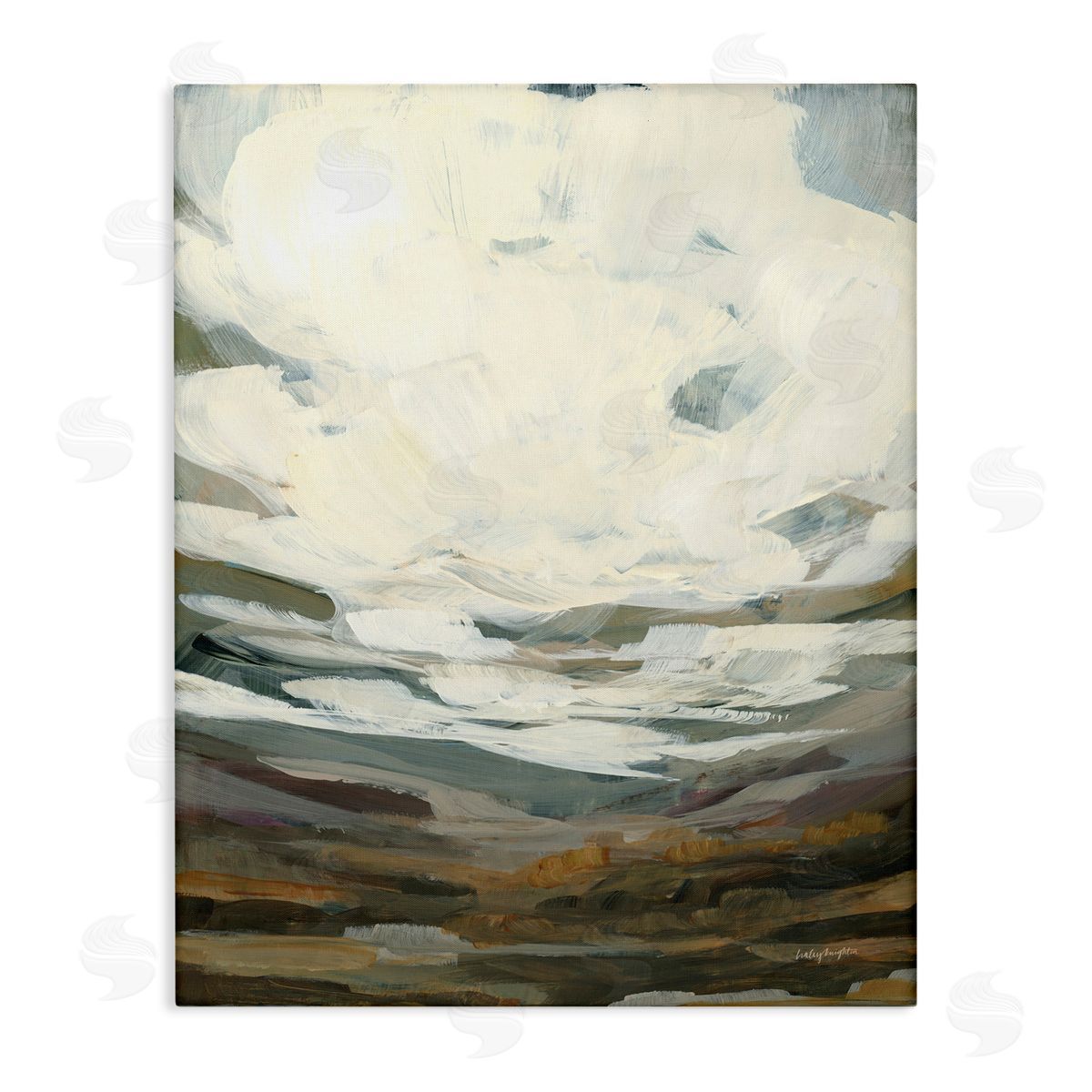 Cloudy Abstract View Canvas Wall Art, Home Decor by Haley Knighten