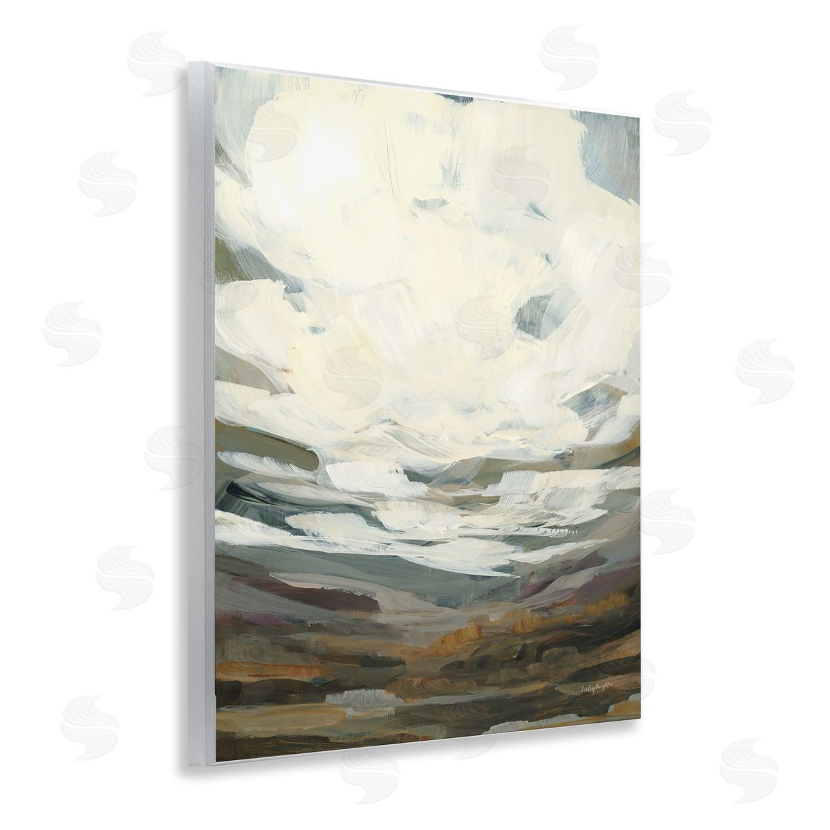 Cloudy Abstract View Wood Plaque Wall Art, Home Decor by Haley Knighten