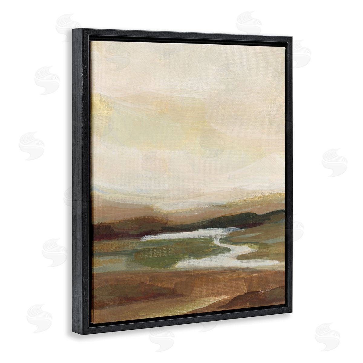 Haley Knighten Chestnut Springs River Black Floating Frame Canvas Wall Art Print