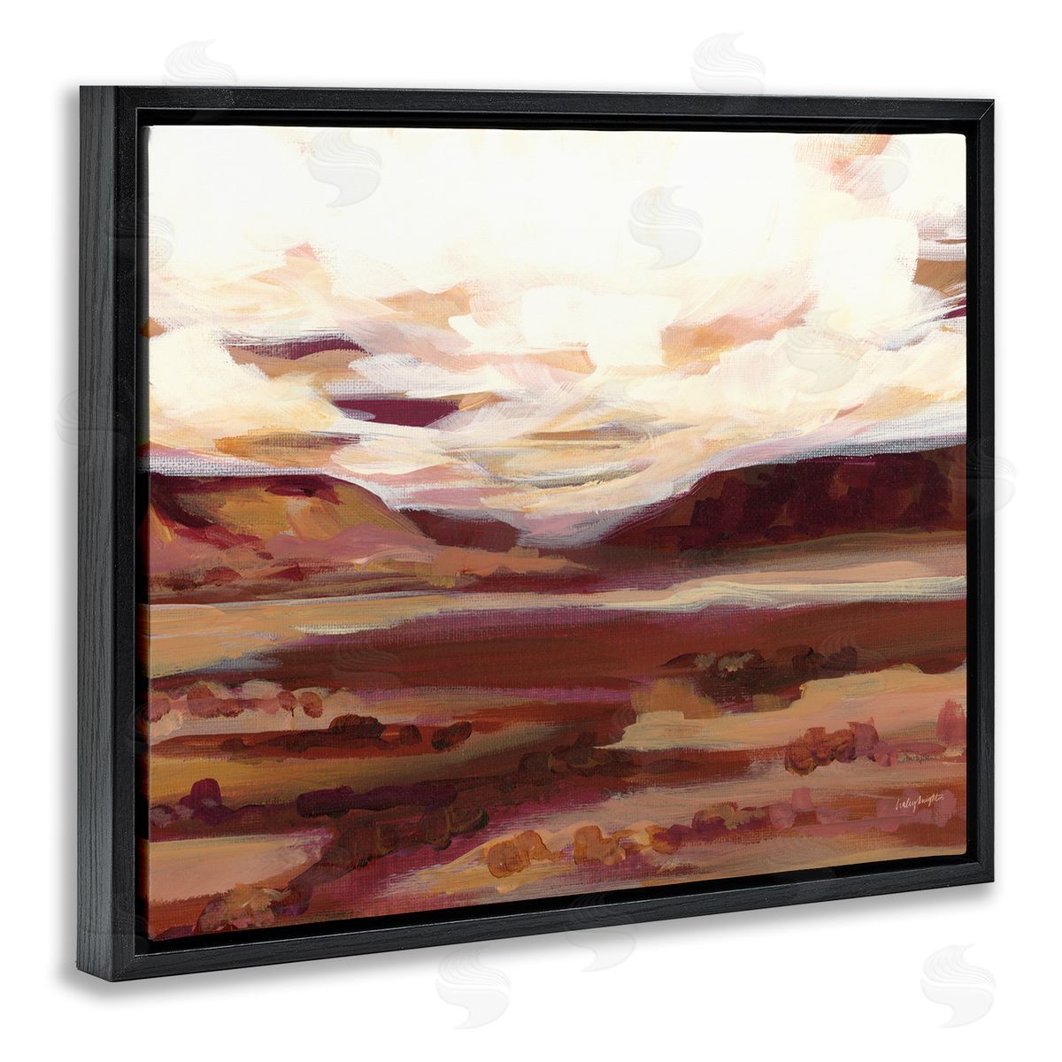Canyon Mesa Landscape Black Floating Frame Canvas Wall Art, Home Decor by Haley Knighten