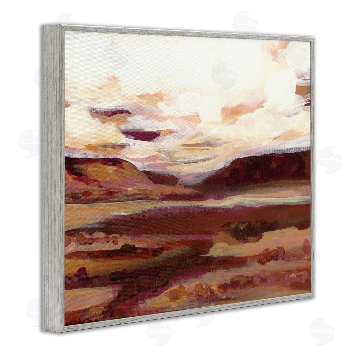 Canyon Mesa Landscape Grey Frame Print Wall Art, Home Decor by Haley Knighten