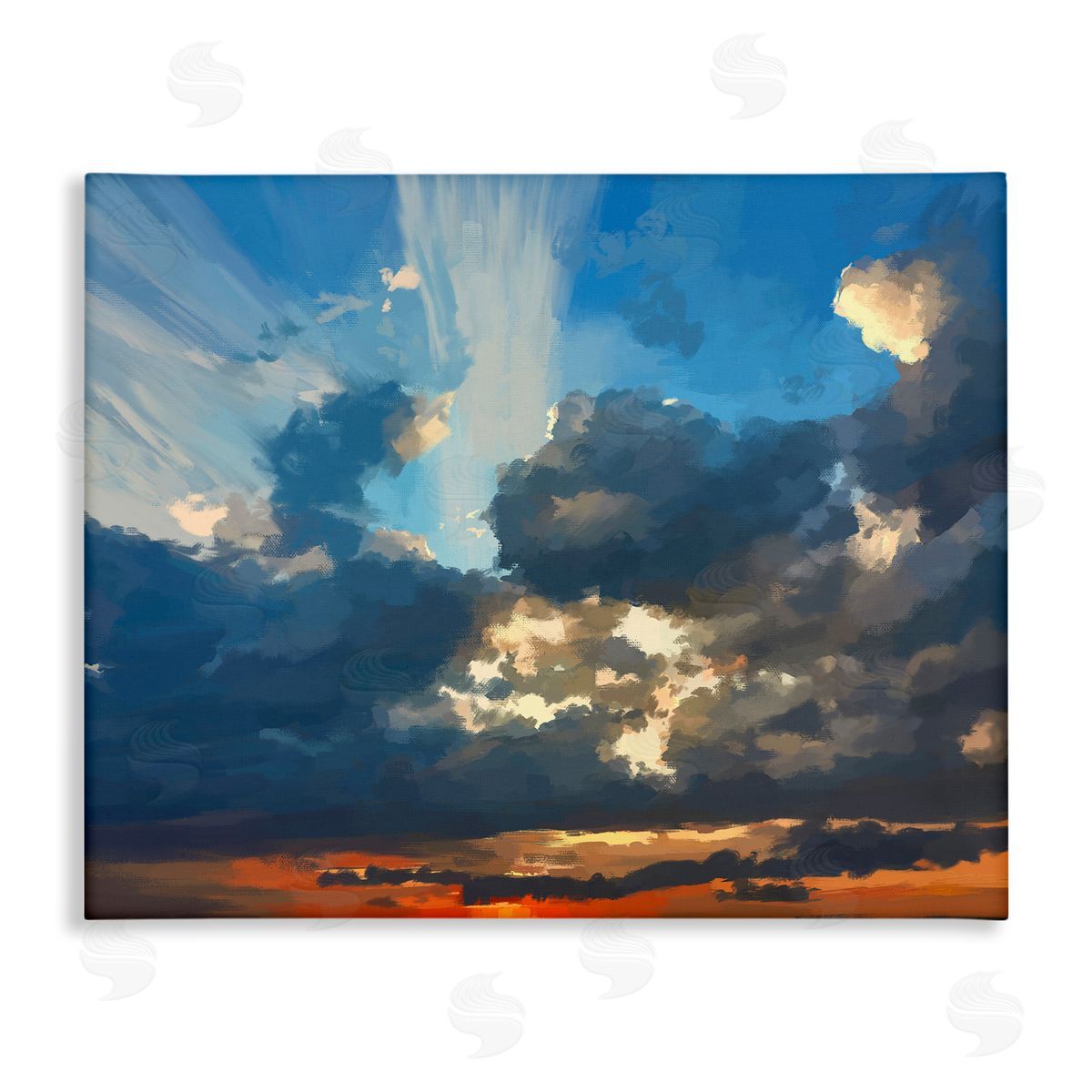 Emily Kalina Sun Rays Through Clouds Canvas Wall Art Print
