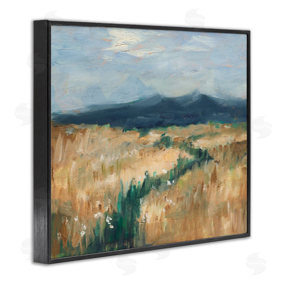 Mountainous Trail Landscape Black Frame Print Wall Art, Home Decor by Ethan Harper