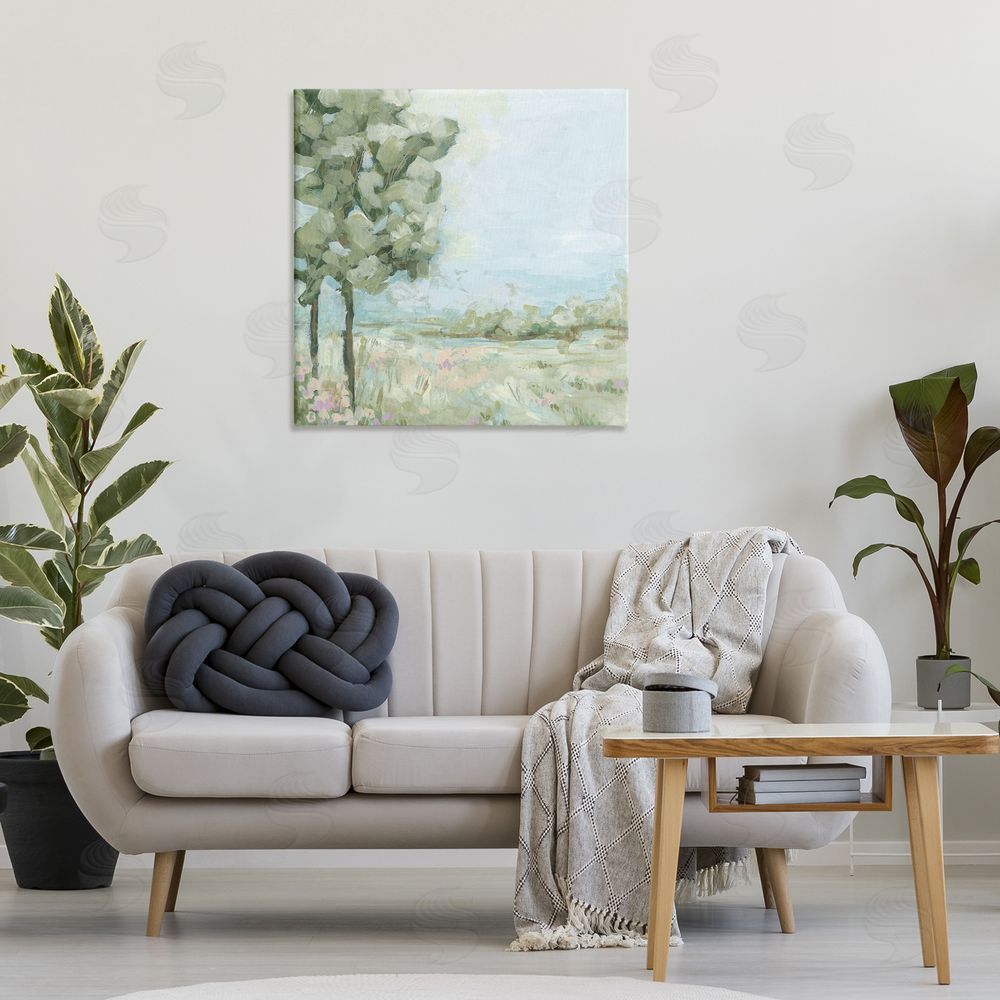 June Erica Vess Looming Tree by Field Canvas Wall Art Print in Room