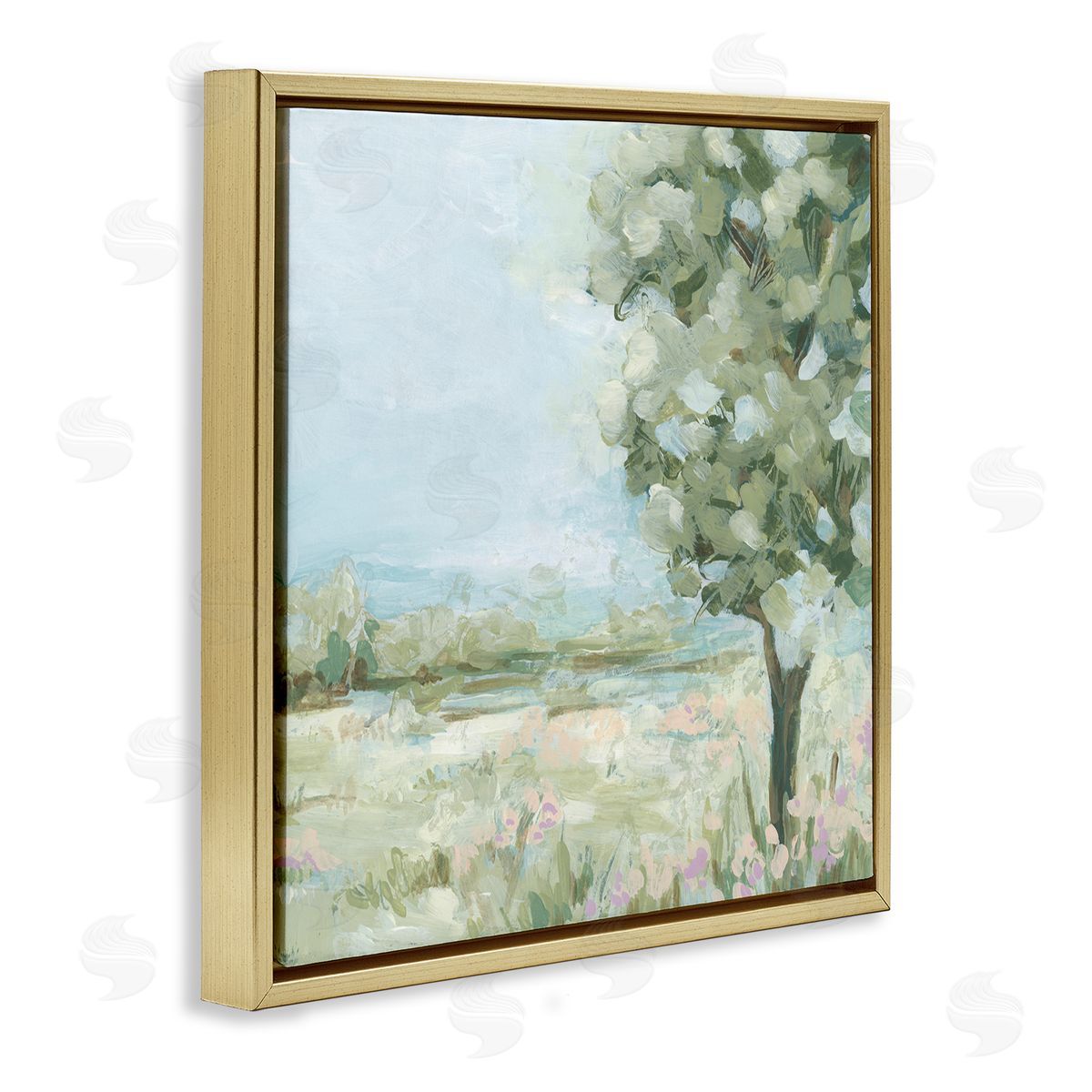 June Erica Vess Lone Tree by Field Gold Floating Frame Canvas Wall Art Print