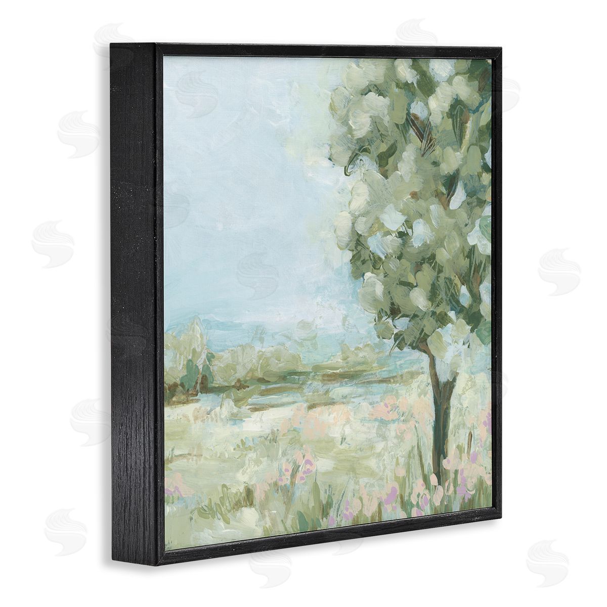 June Erica Vess Lone Tree by Field Black Framed Giclee Wall Art Print