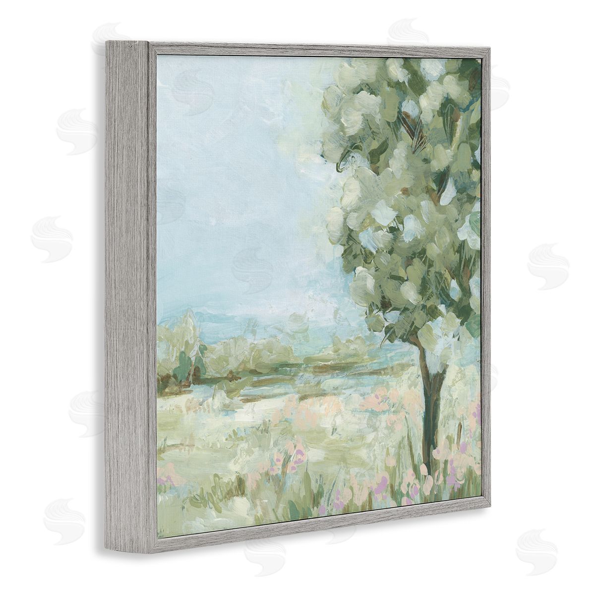 June Erica Vess Lone Tree by Field Gray Framed Giclee Wall Art Print