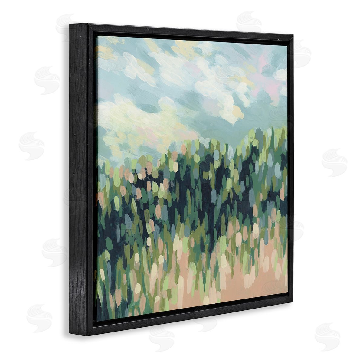 June Erica Vess Abstract Rural Plants Black Floating Frame Canvas Wall Art Print