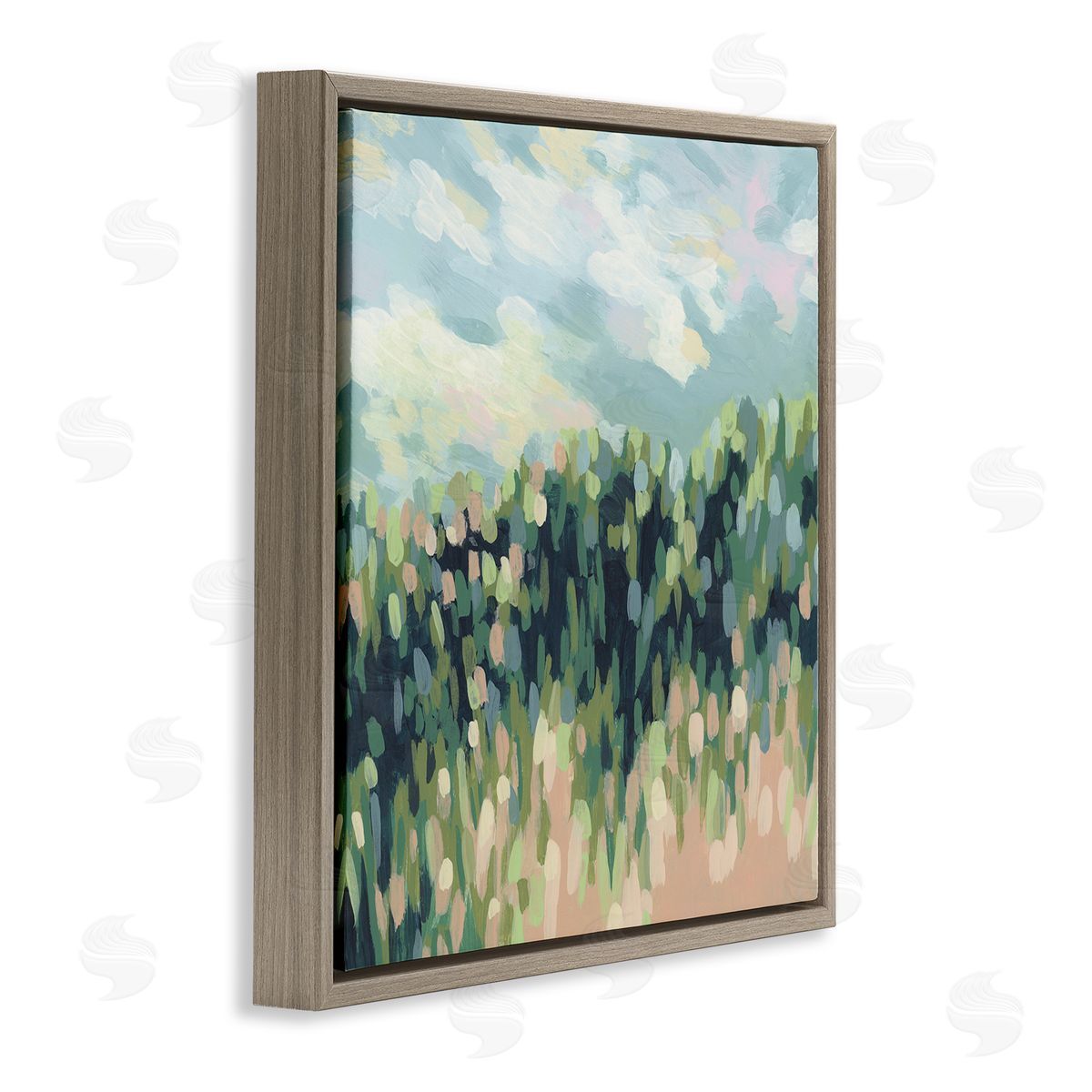 June Erica Vess Abstract Rural Plants Brown Floating Frame Canvas Wall Art Print