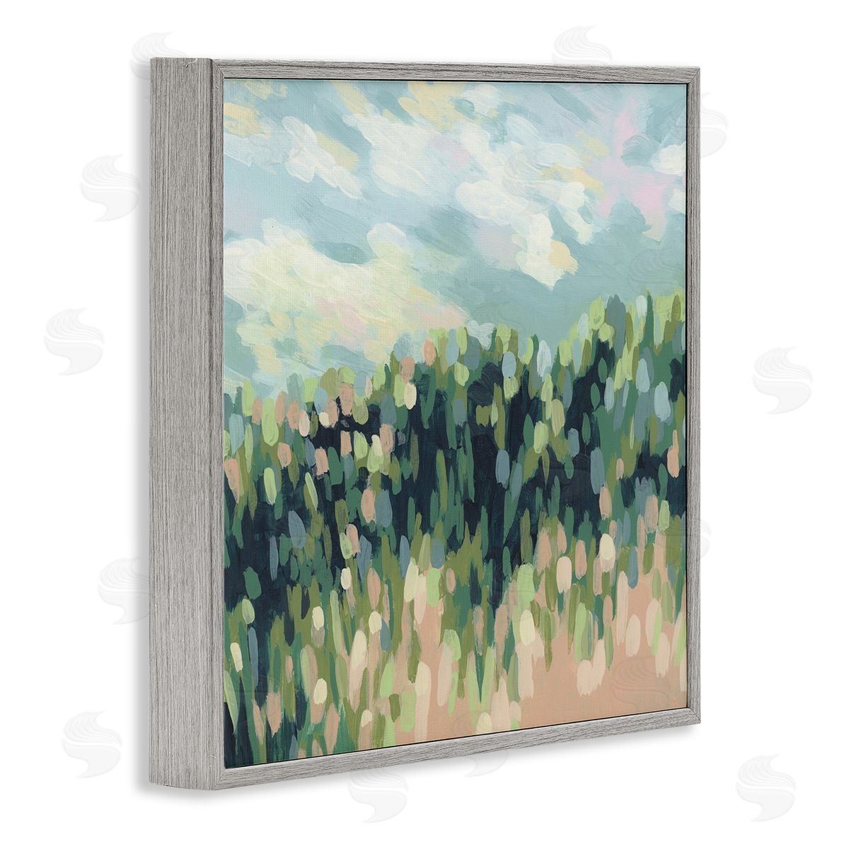 June Erica Vess Abstract Rural Plants Gray Framed Giclee Wall Art Print