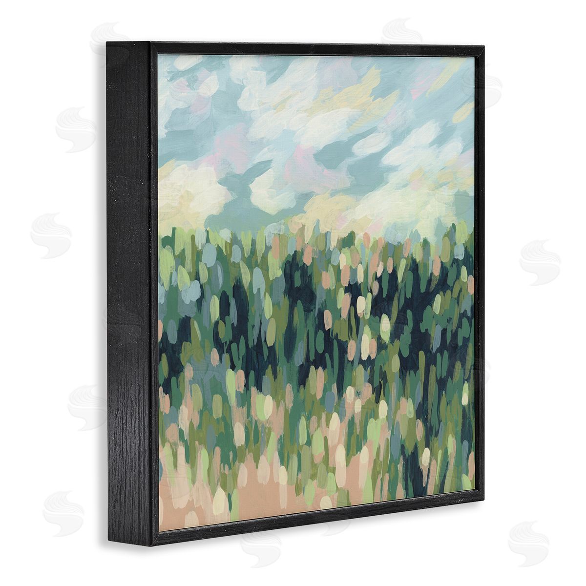 June Erica Vess Abstract Rural Meadow Black Framed Giclee Wall Art Print
