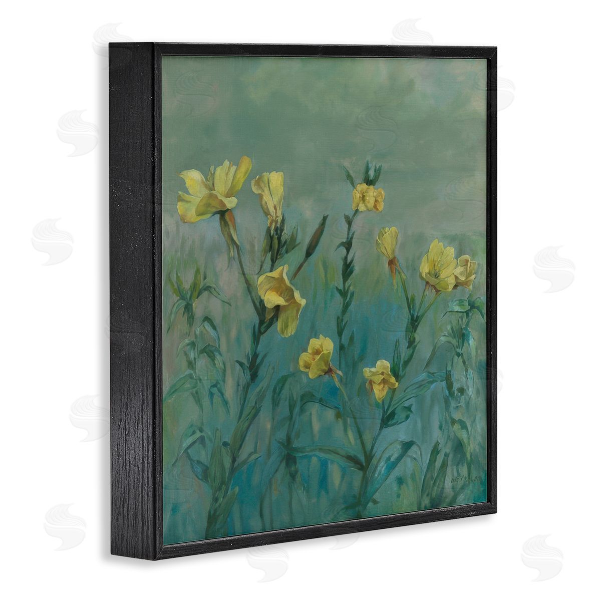 Graham Reynolds Buttercup Flower Field Black Framed Giclee Wall Art Print