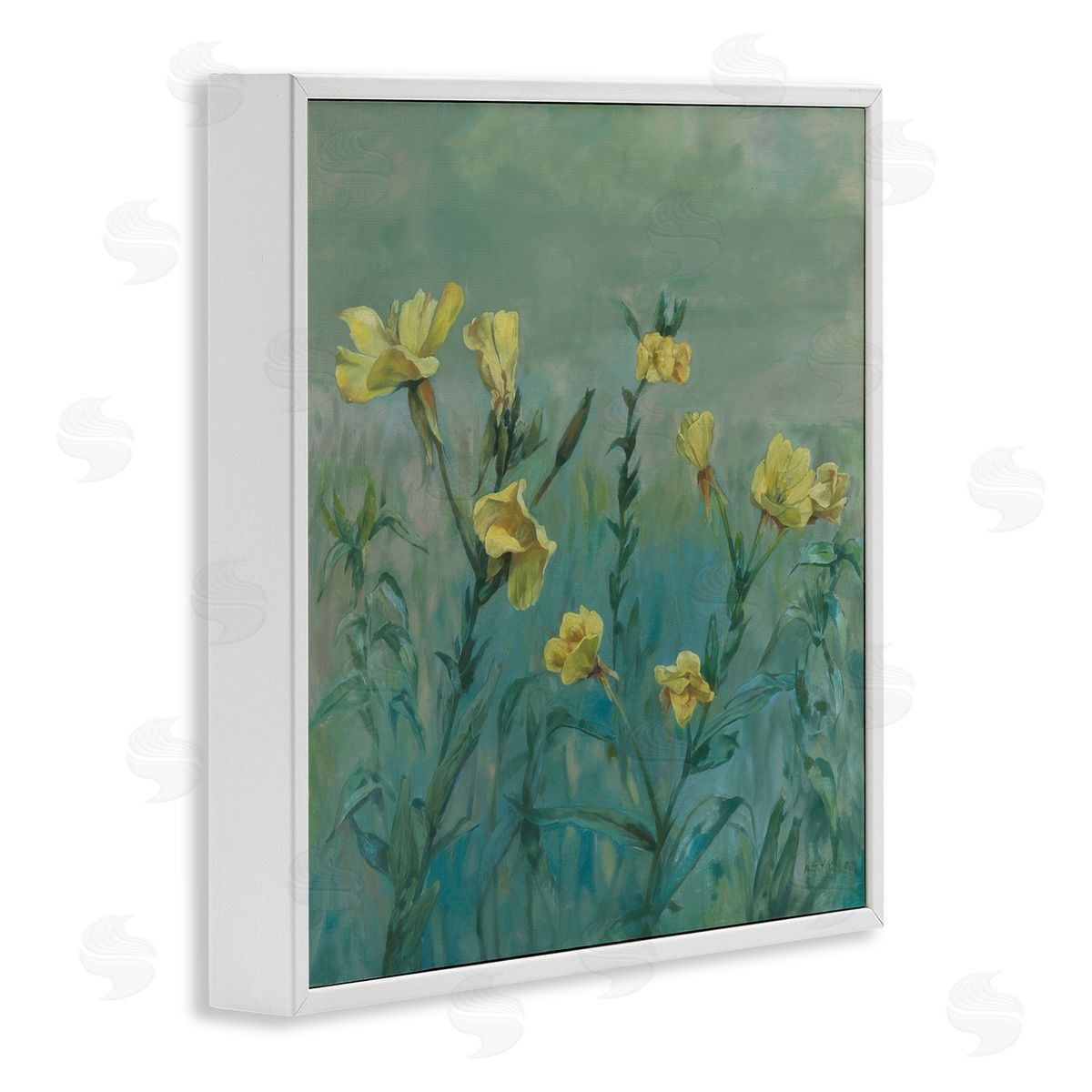 Graham Reynolds Buttercup Flower Field White Framed Giclee Wall Art Print