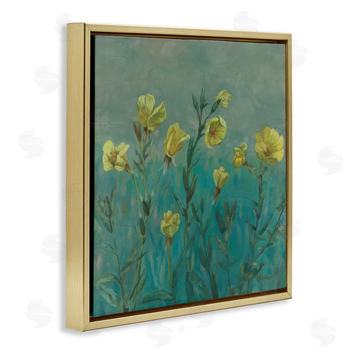 Graham Reynolds Floral Buttercup Meadow Gold Floating Frame Canvas Wall Art Print